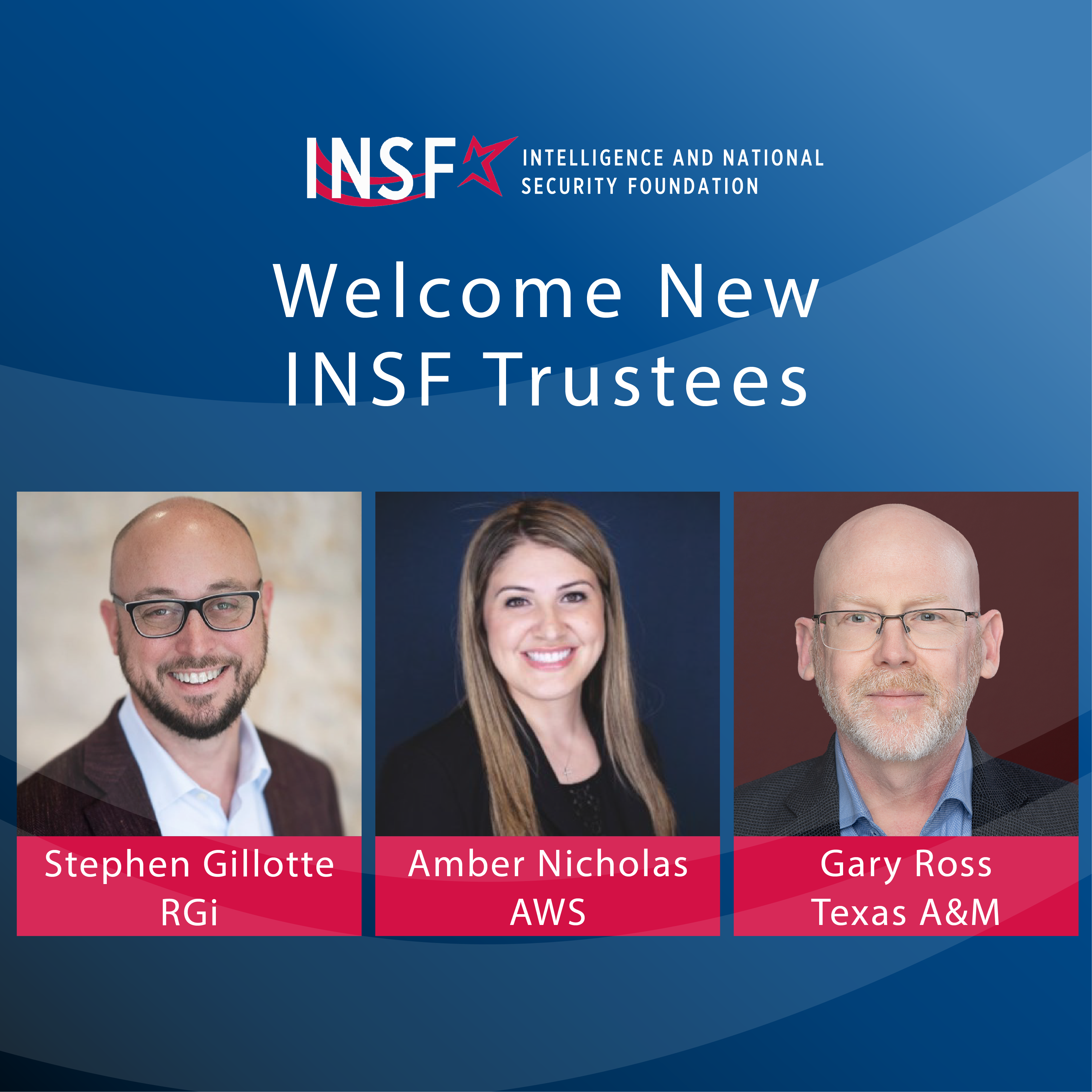 Welcome new INSF Trustees